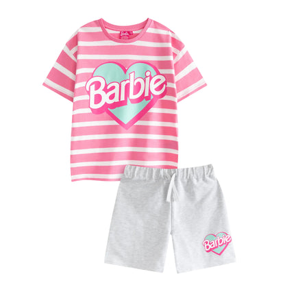 Pink - Front - Barbie Girls Logo Top & Bottom Set