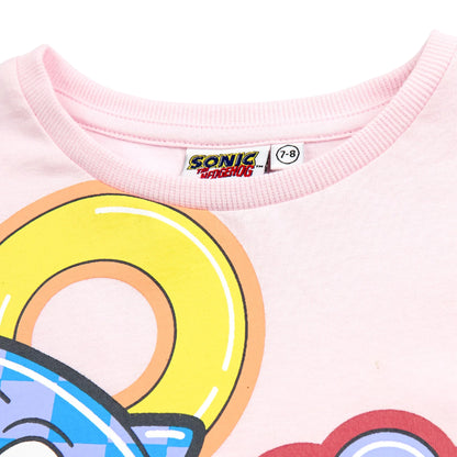 Pink - Pack Shot - Sonic The Hedgehog Girls Diamond T-Shirt & Shorts Set