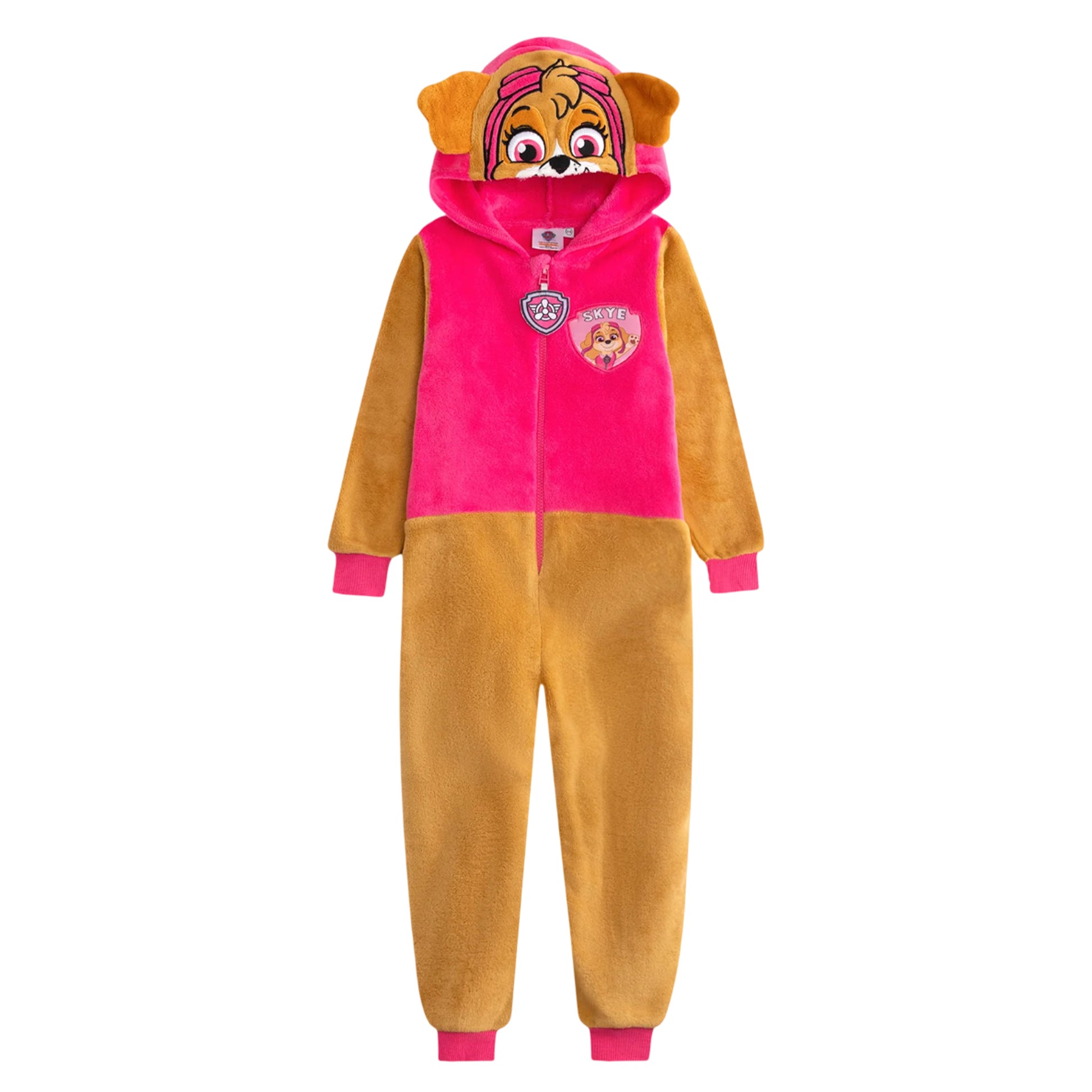 Brown-Pink - Front - Paw Patrol Girls Skye All-In-One Nightwear