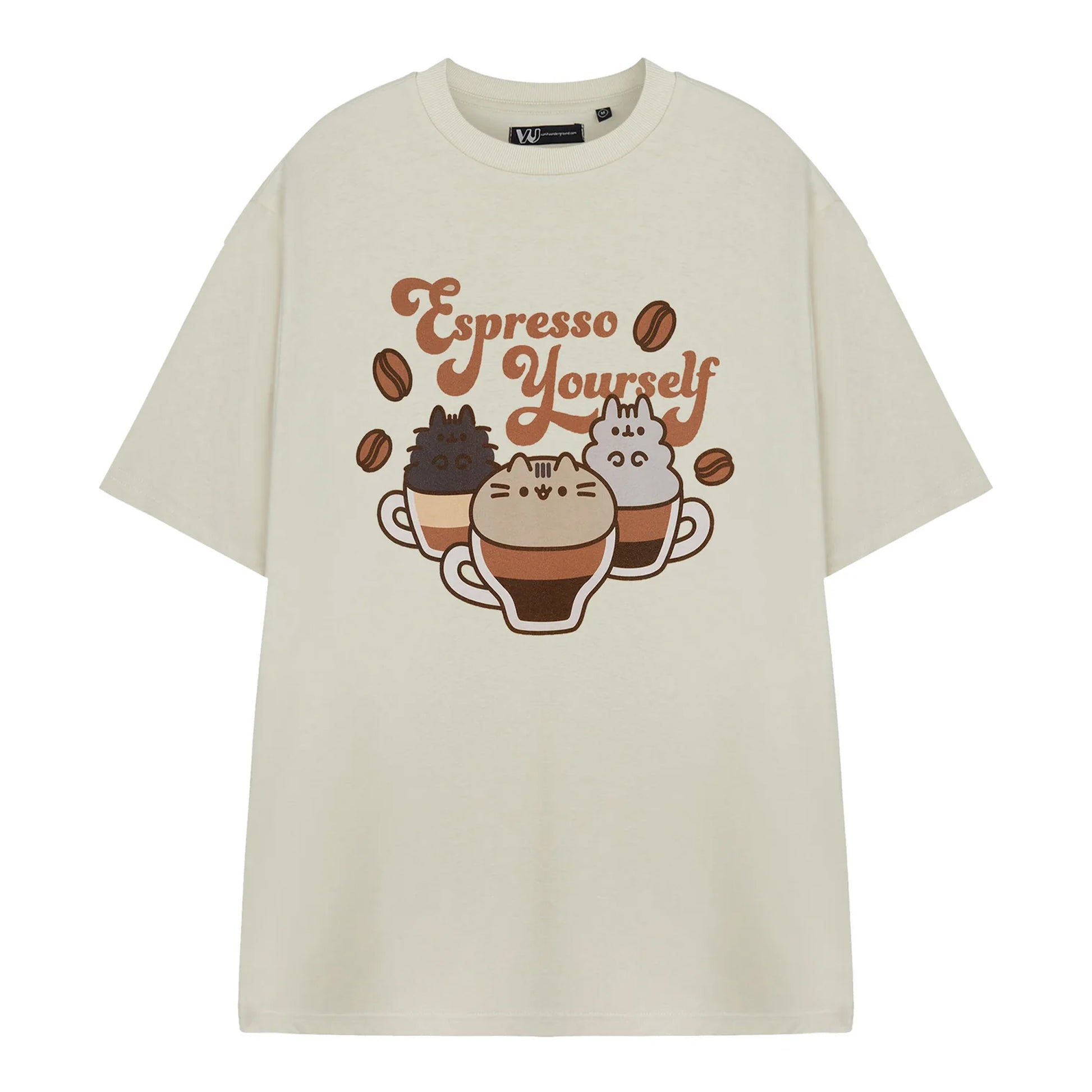 Oatmeal - Front - Pusheen Womens-Ladies Espresso Yourself Short-Sleeved T-Shirt