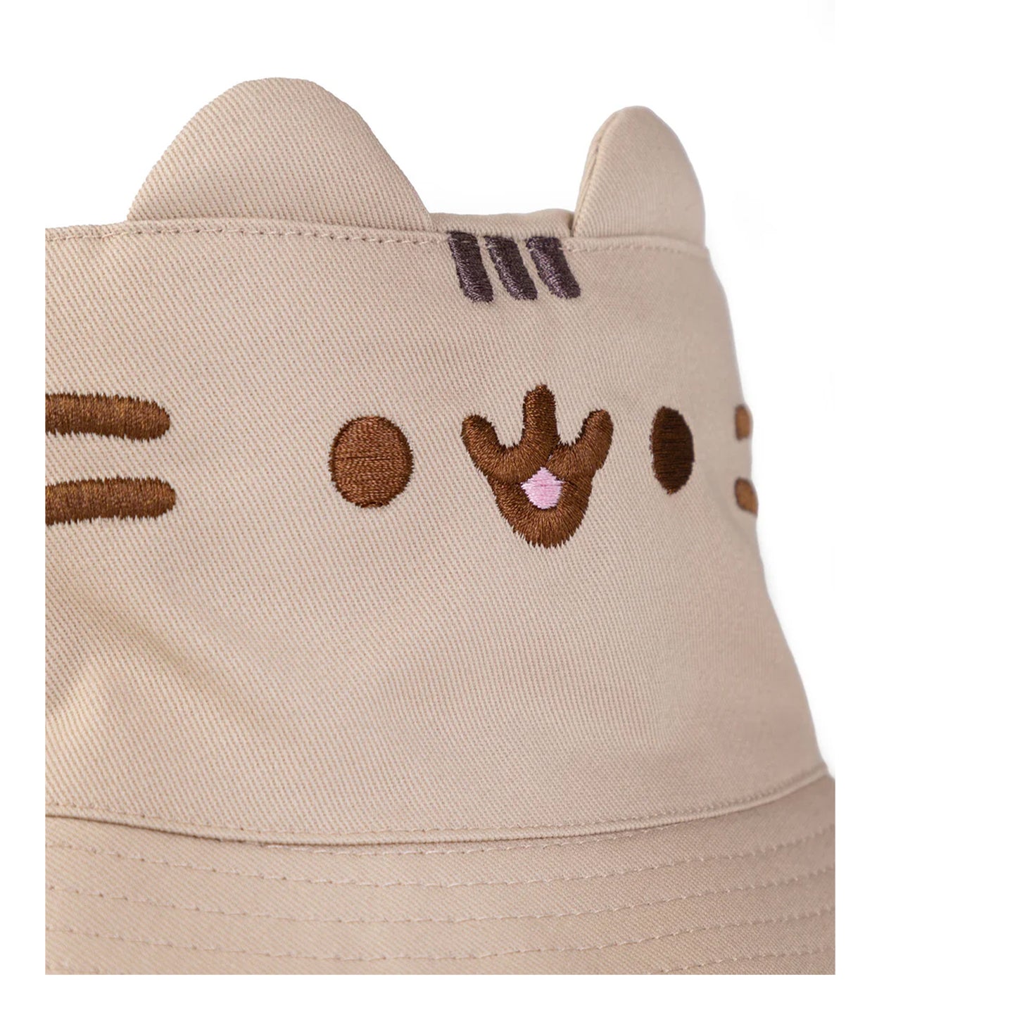 Beige - Side - Pusheen Womens-Ladies Face Bucket Hat