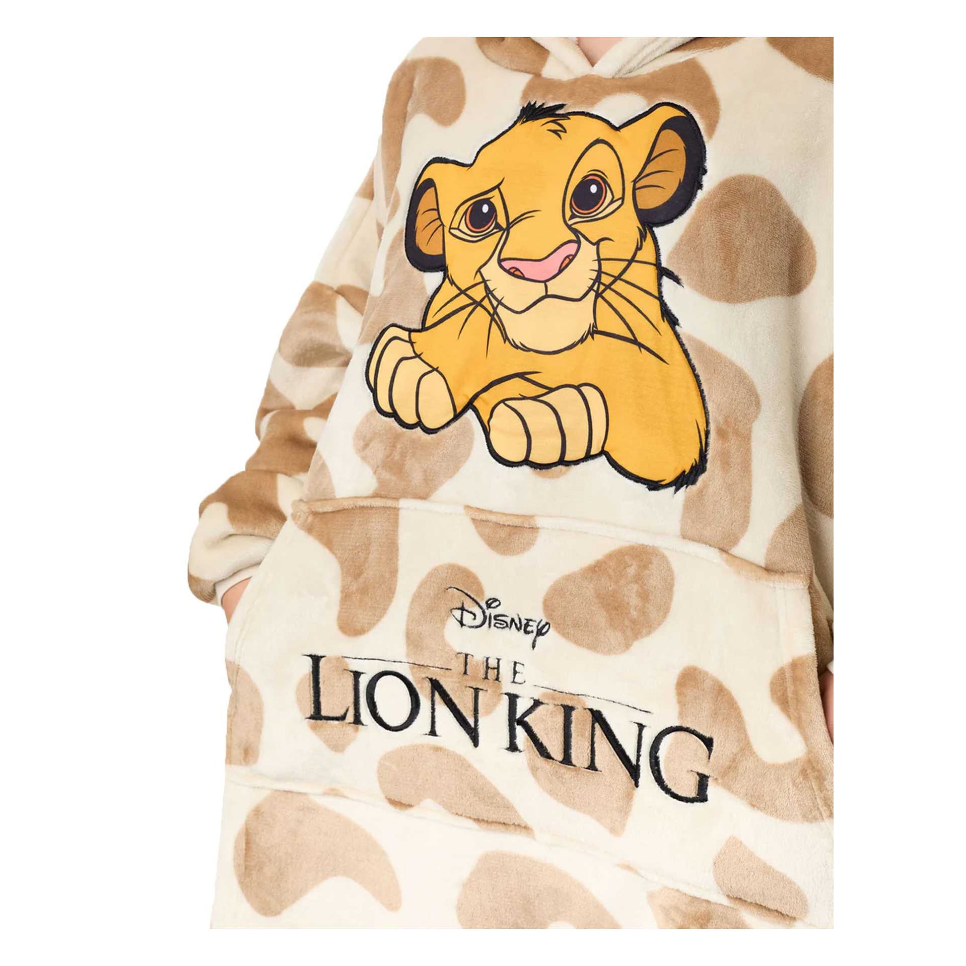 Beige - Side - The Lion King Womens-Ladies Simba Blanket Hoodie