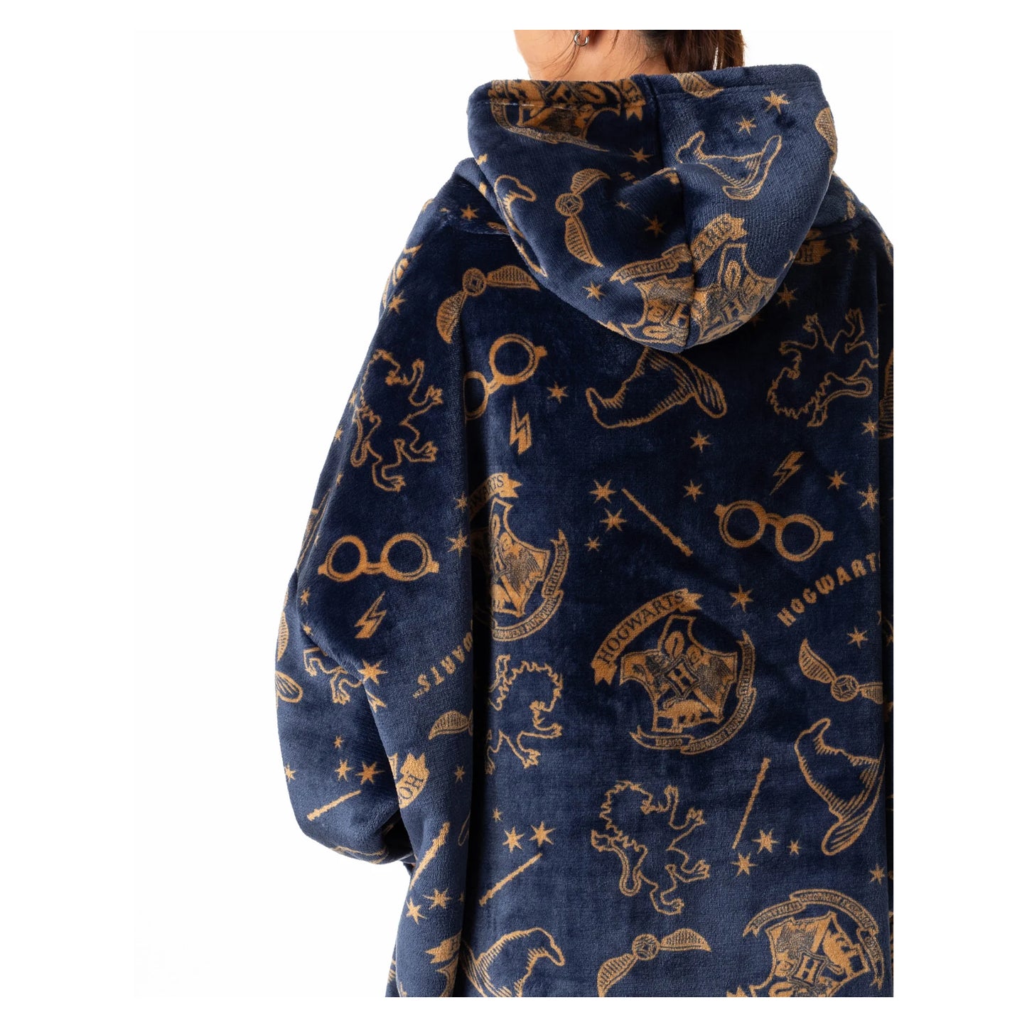 Blue - Lifestyle - Harry Potter Womens-Ladies Embroidered Logo Blanket Hoodie