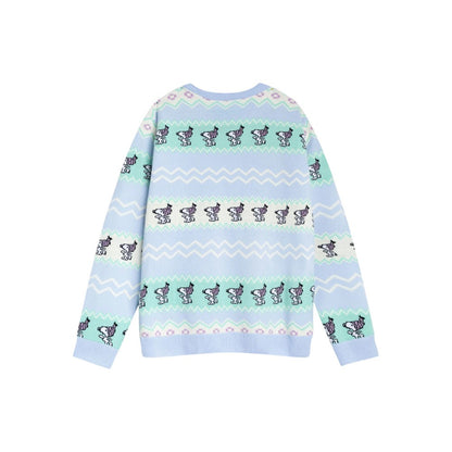 Blue - Back - Peanuts Womens-Ladies Snoopy Christmas Jumper