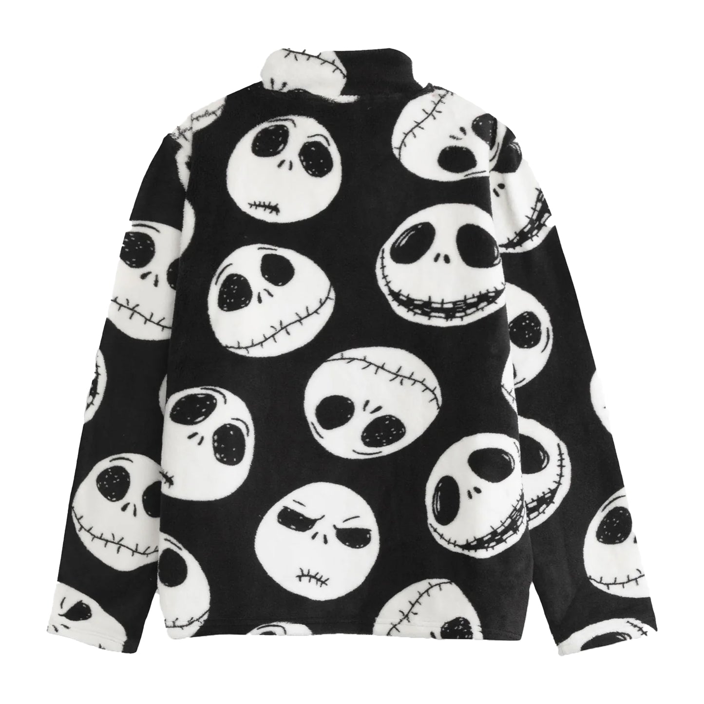 Black - Back - The Nightmare Before Christmas Unisex Adult Faces Quarter Zip Jumper