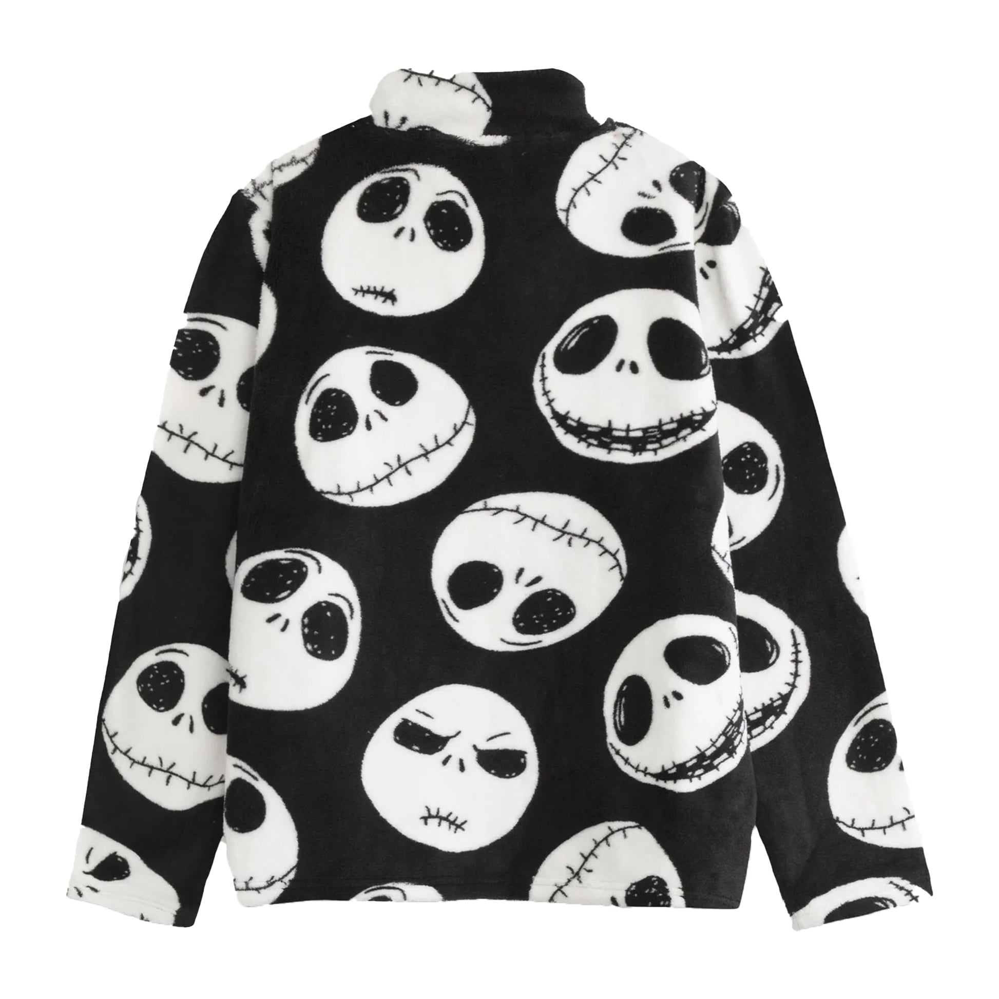 Black - Back - The Nightmare Before Christmas Unisex Adult Faces Quarter Zip Jumper