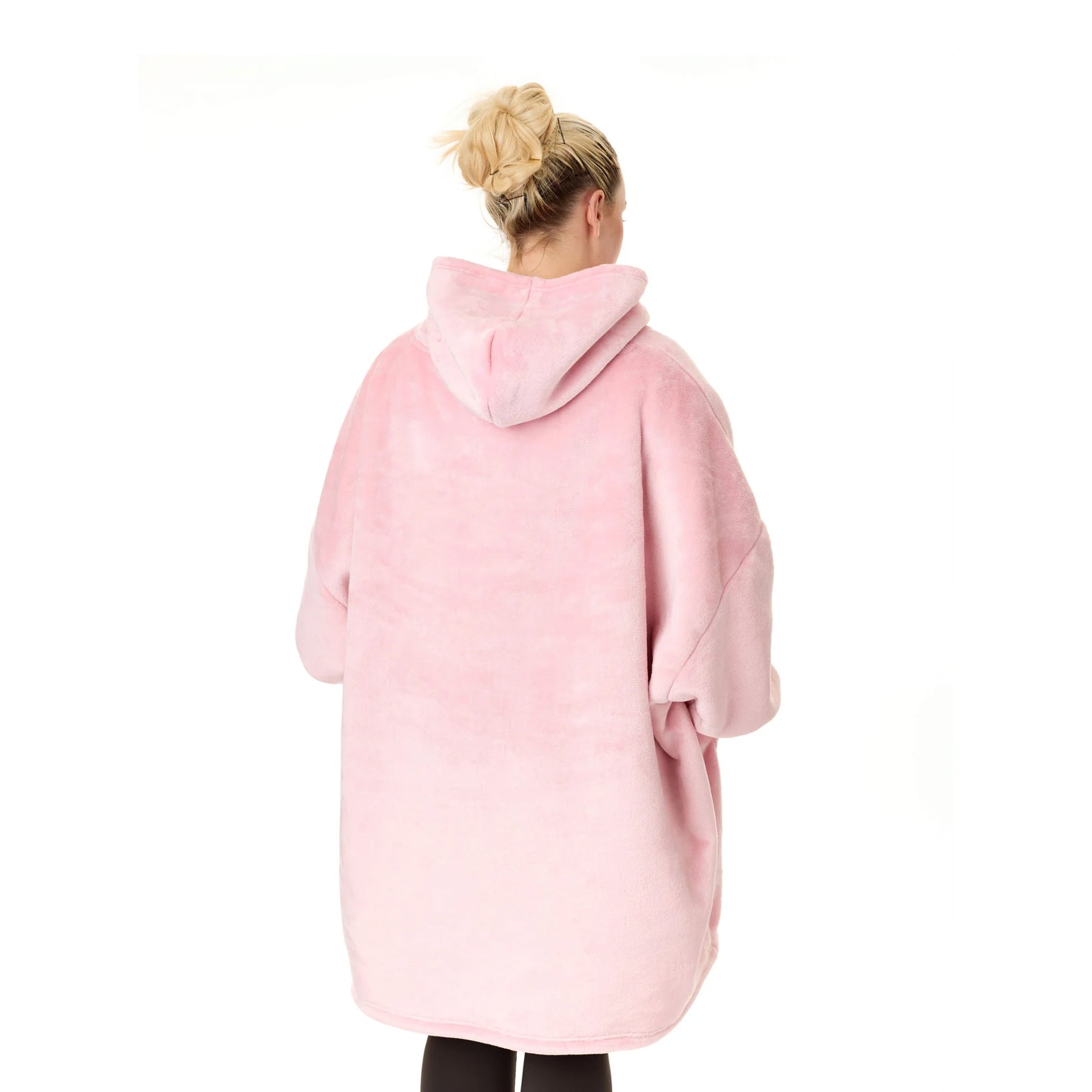 Pink - Back - Hello Kitty Womens-Ladies Character Face Blanket Hoodie
