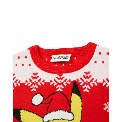 Red Solid - Lifestyle - Pokemon Boys Pikachu Christmas Jumper