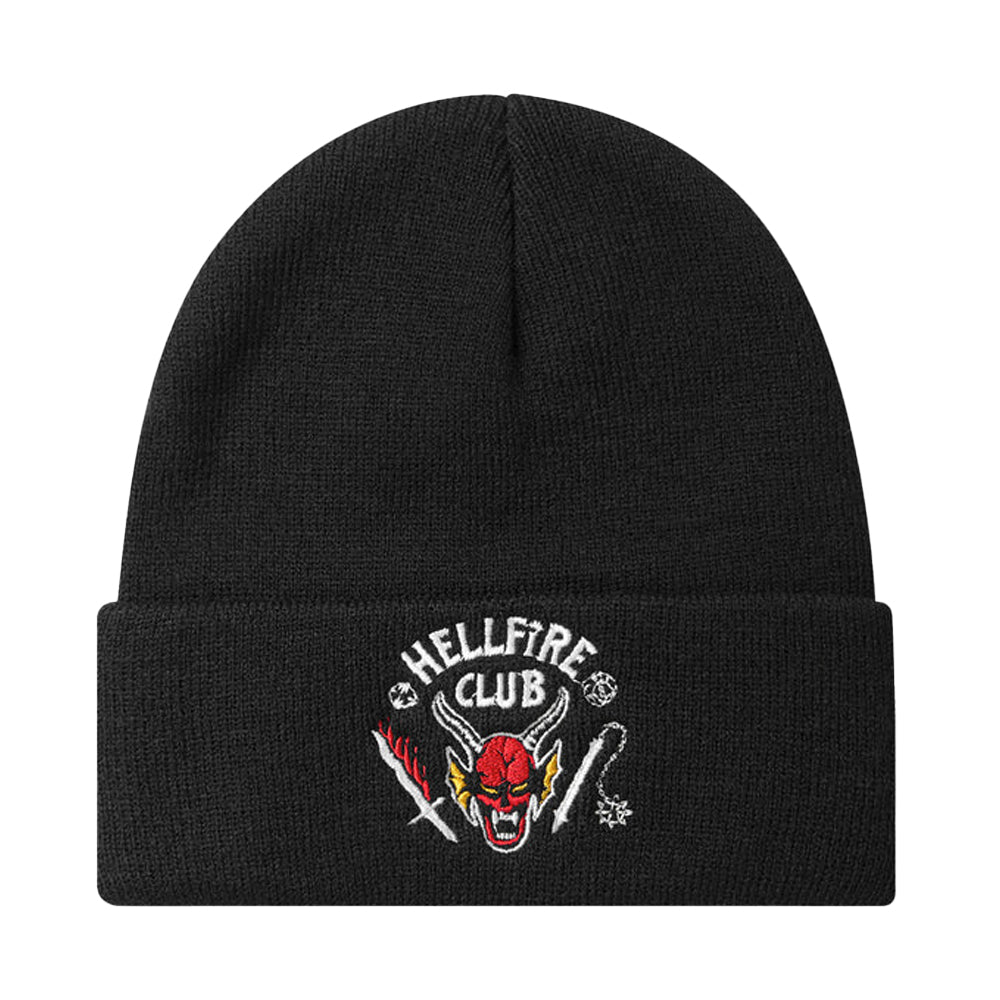 Black - Front - Stranger Things Unisex Adult Hellfire Club Beanie