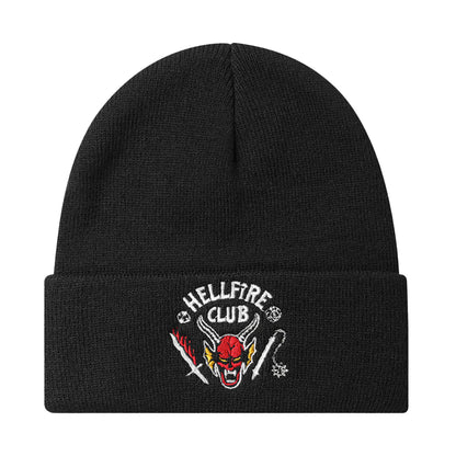 Black - Front - Stranger Things Unisex Adult Hellfire Club Beanie