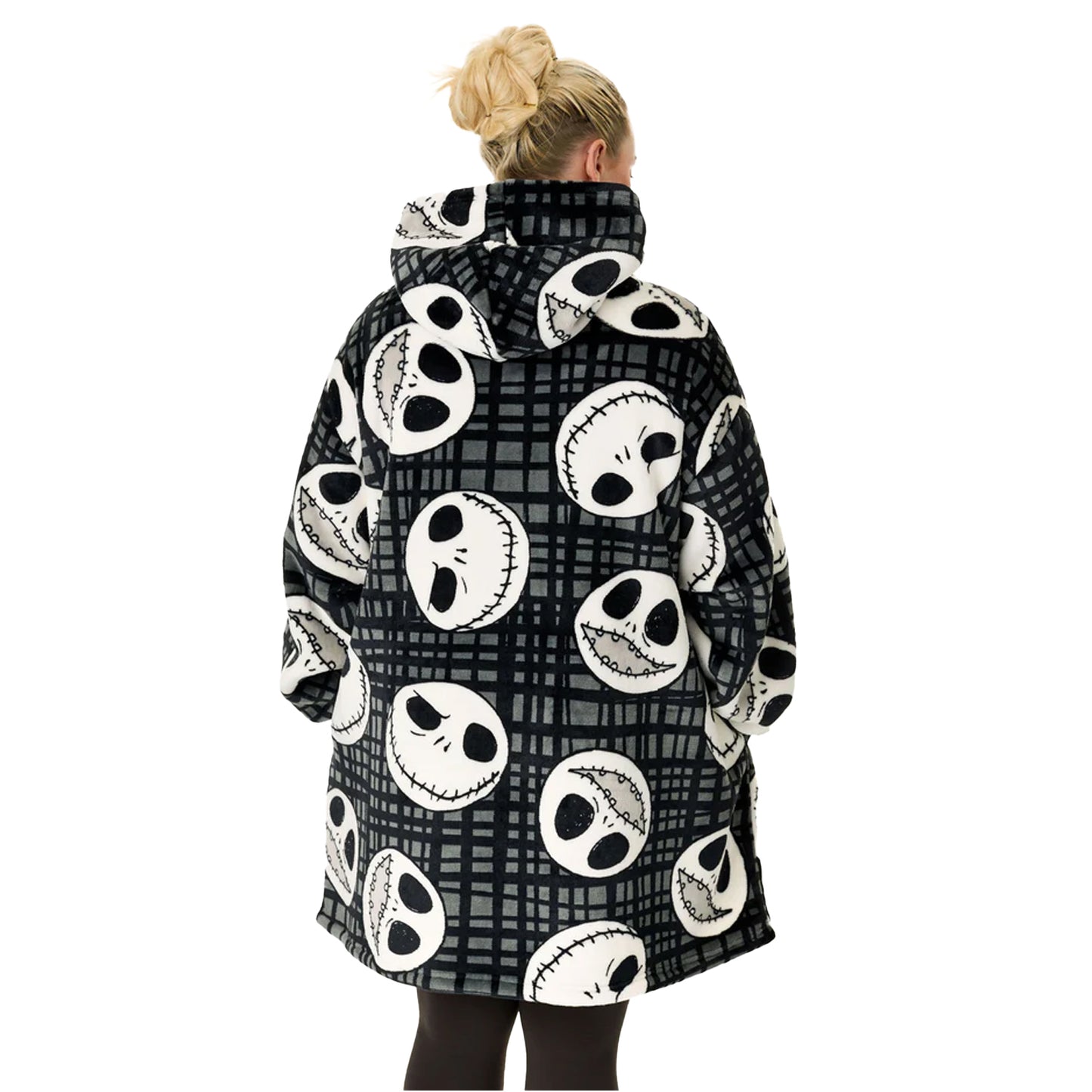 Black - Back - The Nightmare Before Christmas Unisex Adult Jack Skellington Blanket Hoodie