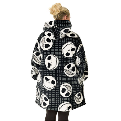 Black - Back - The Nightmare Before Christmas Unisex Adult Jack Skellington Blanket Hoodie