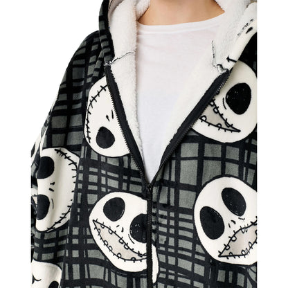 Black - Side - The Nightmare Before Christmas Unisex Adult Jack Skellington Blanket Hoodie