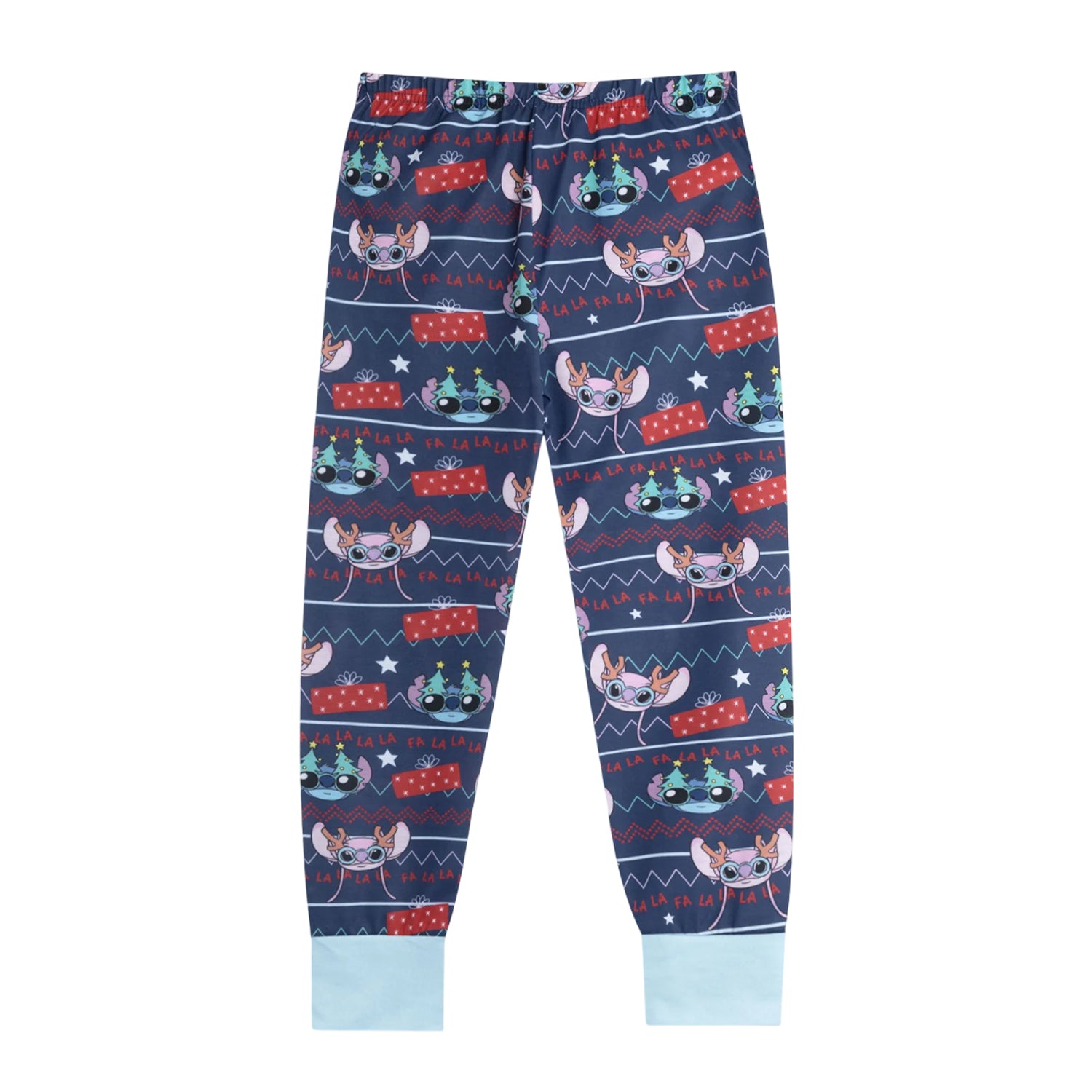 Blue - Side - Lilo & Stitch Childrens-Kids Long-Sleeved Christmas Long Pyjama Set