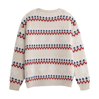 Beige - Back - Bluey Unisex Adult Character Christmas Jumper