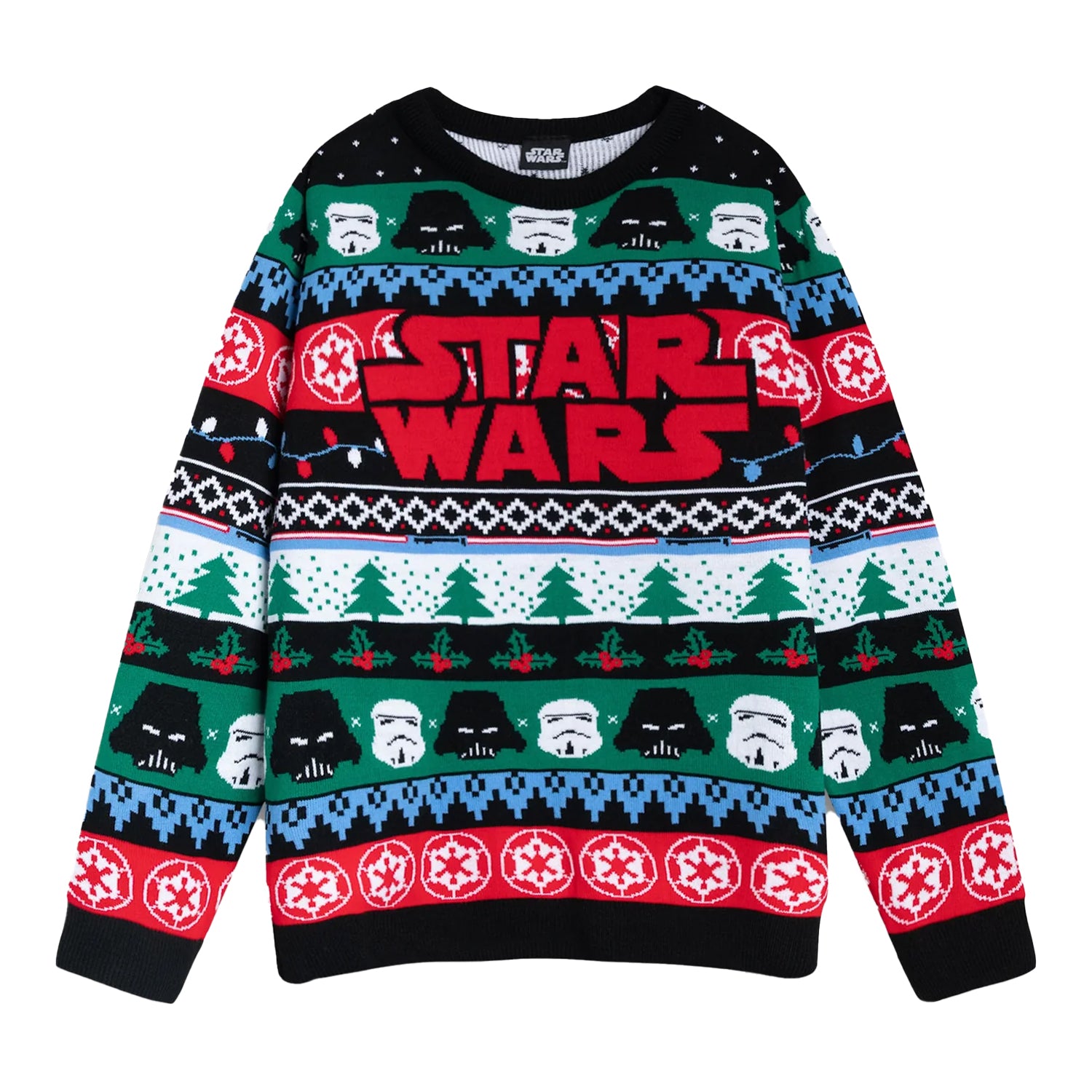 Multicoloured - Front - Star Wars Mens Logo Christmas Jumper