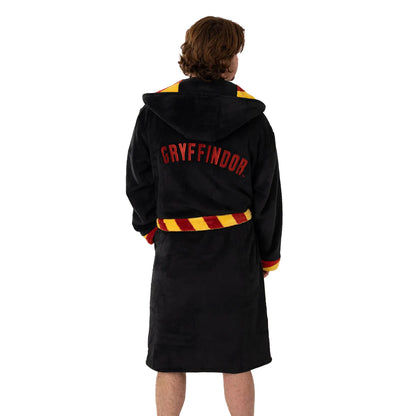 Black - Back - Harry Potter Unisex Adult Gryffindor Hooded Robe