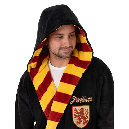 Black - Side - Harry Potter Unisex Adult Gryffindor Hooded Robe