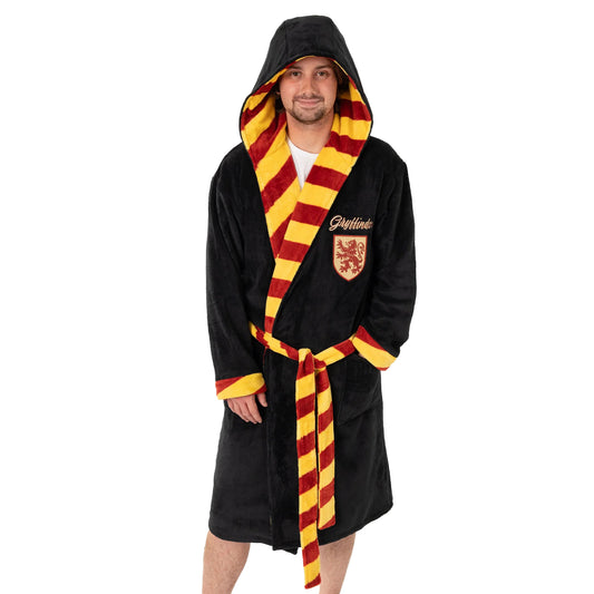 Black - Front - Harry Potter Unisex Adult Gryffindor Hooded Robe