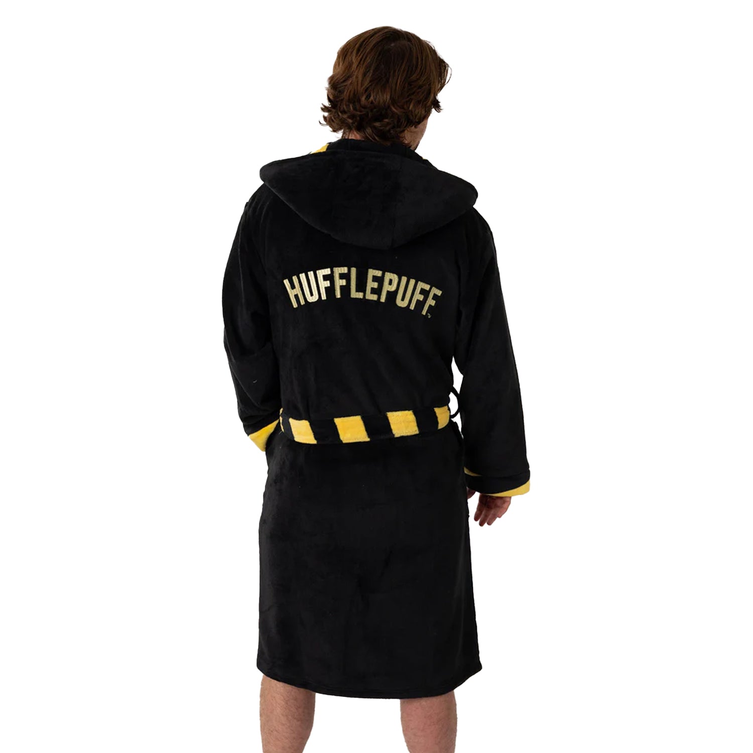 Black - Back - Harry Potter Unisex Adult Hufflepuff Hooded Robe