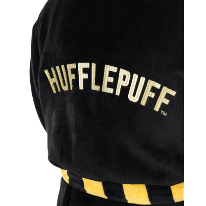 Black - Side - Harry Potter Unisex Adult Hufflepuff Hooded Robe