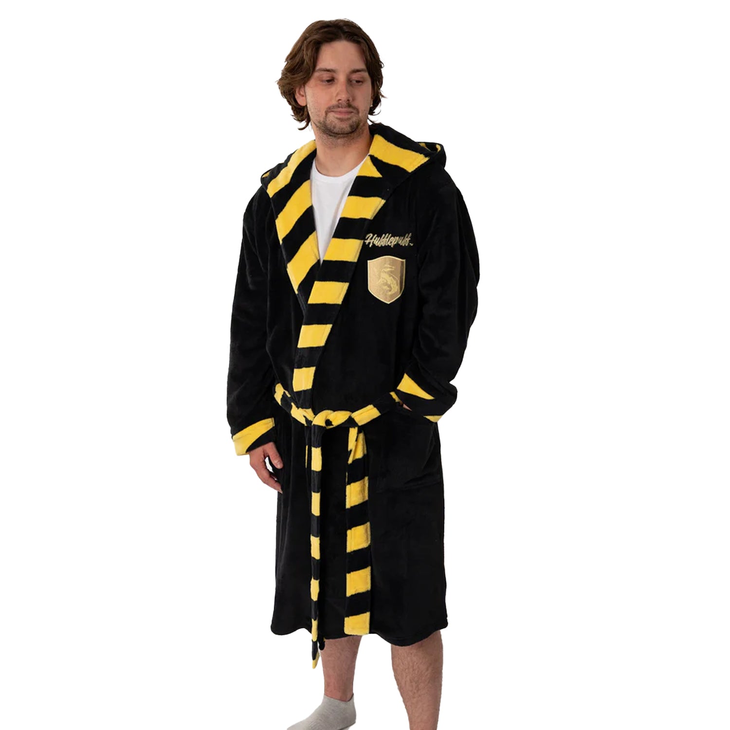 Black - Lifestyle - Harry Potter Unisex Adult Hufflepuff Hooded Robe