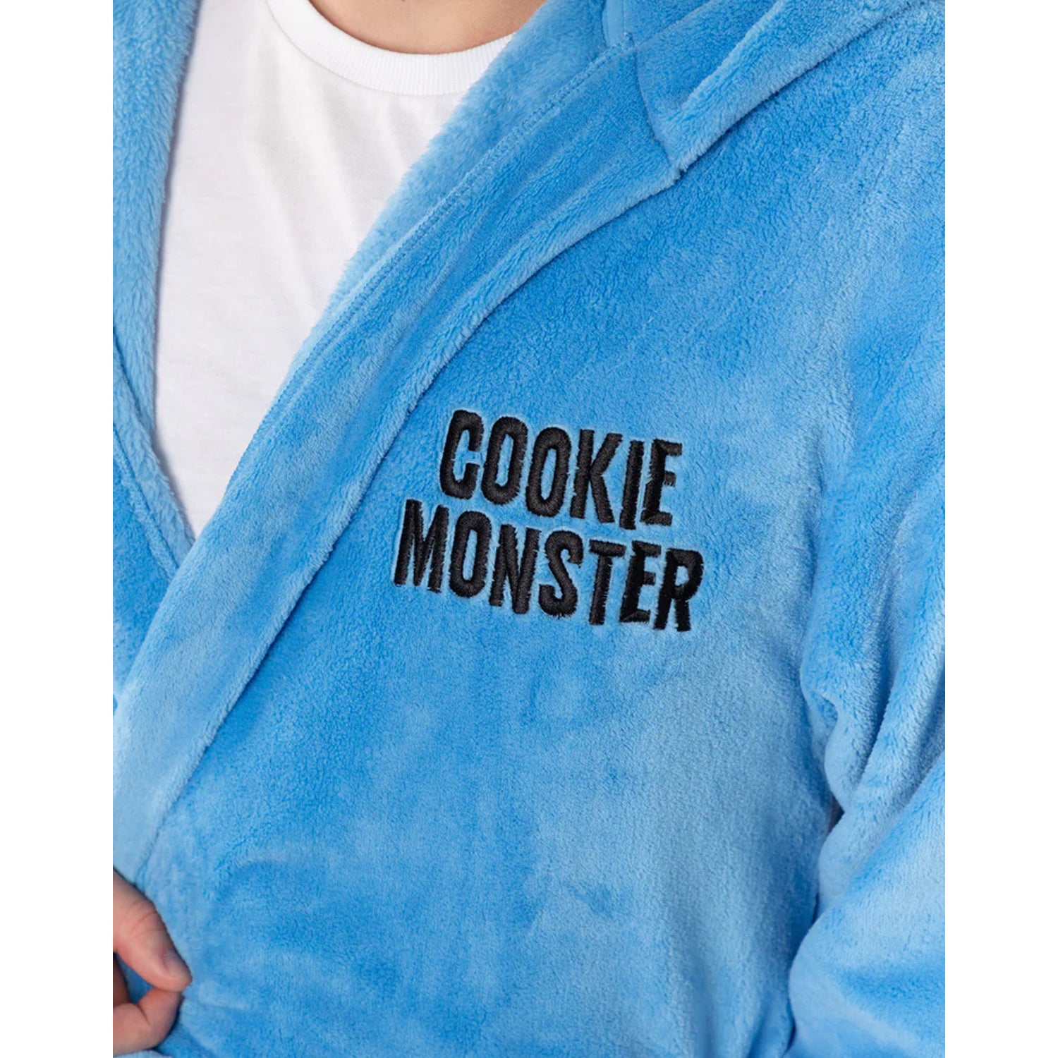 Blue - Side - Sesame Street Unisex Adult Hooded Robe