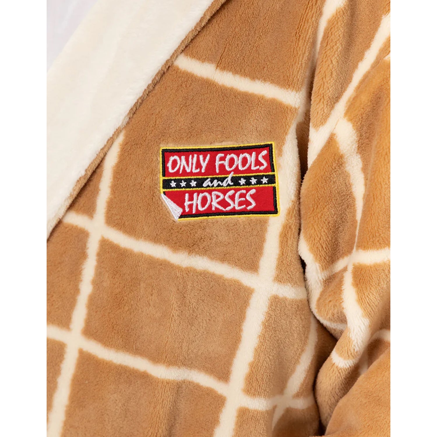 Beige - Side - Only Fools And Horses Mens Hooded Robe