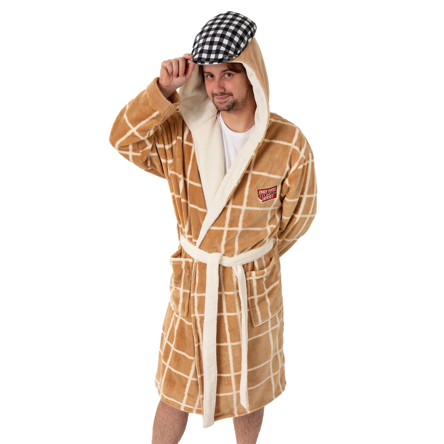Beige - Front - Only Fools And Horses Mens Hooded Robe