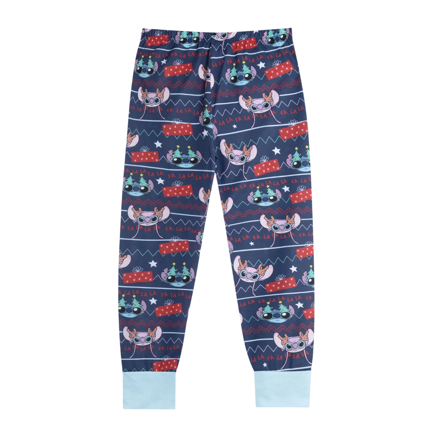 Blue - Side - Lilo & Stitch Childrens-Kids Long-Sleeved Christmas Long Pyjama Set