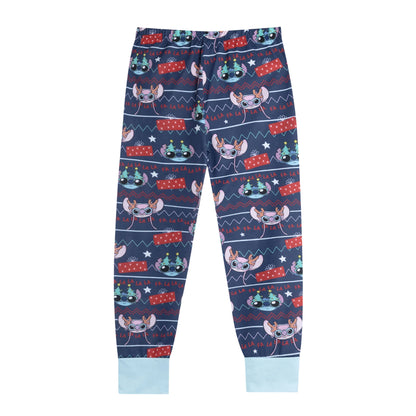 Blue - Side - Lilo & Stitch Childrens-Kids Long-Sleeved Christmas Long Pyjama Set