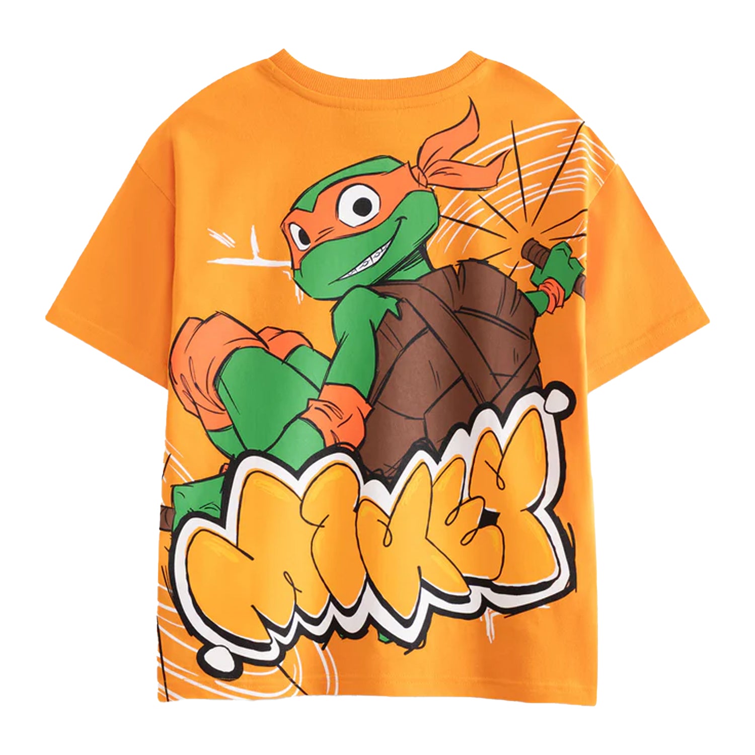 Orange - Back - Teenage Mutant Ninja Turtles Boys Michelangelo Short-Sleeved T-Shirt