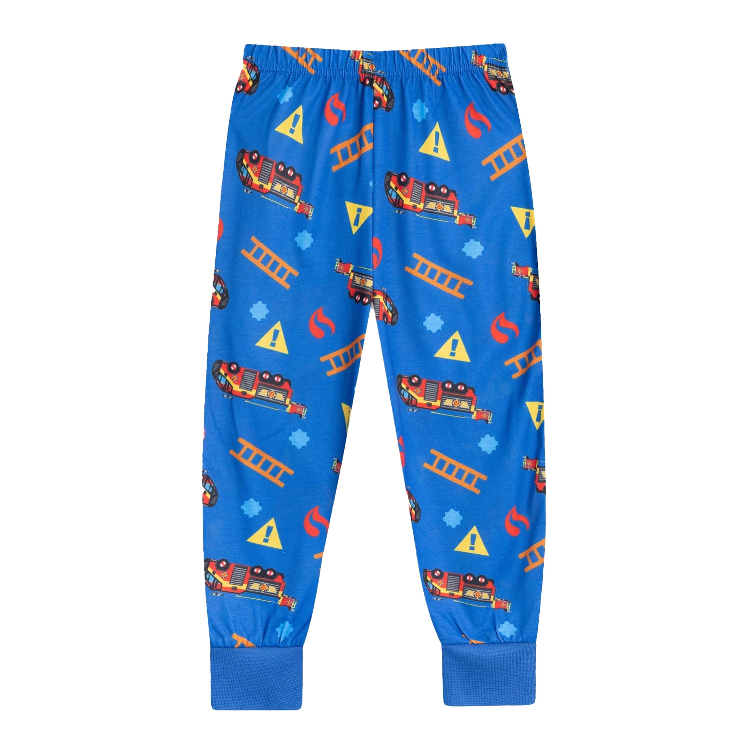 Blue - Side - Fireman Sam Boys Character Long-Sleeved Long Pyjama Set
