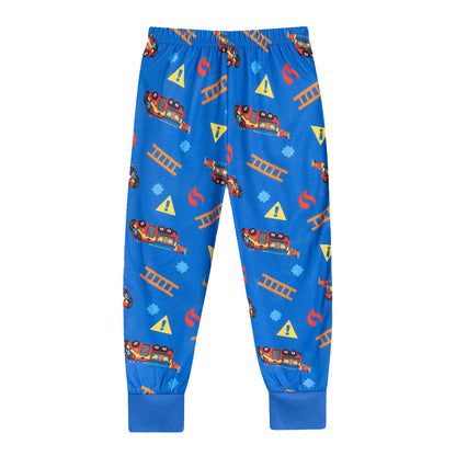 Blue - Side - Fireman Sam Boys Character Long-Sleeved Long Pyjama Set