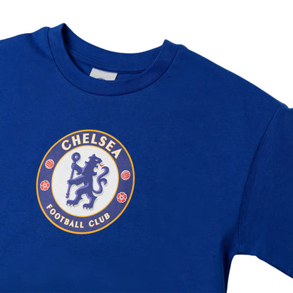 Blue - Lifestyle - Chelsea FC Boys Crest Short-Sleeved Long Pyjama Set