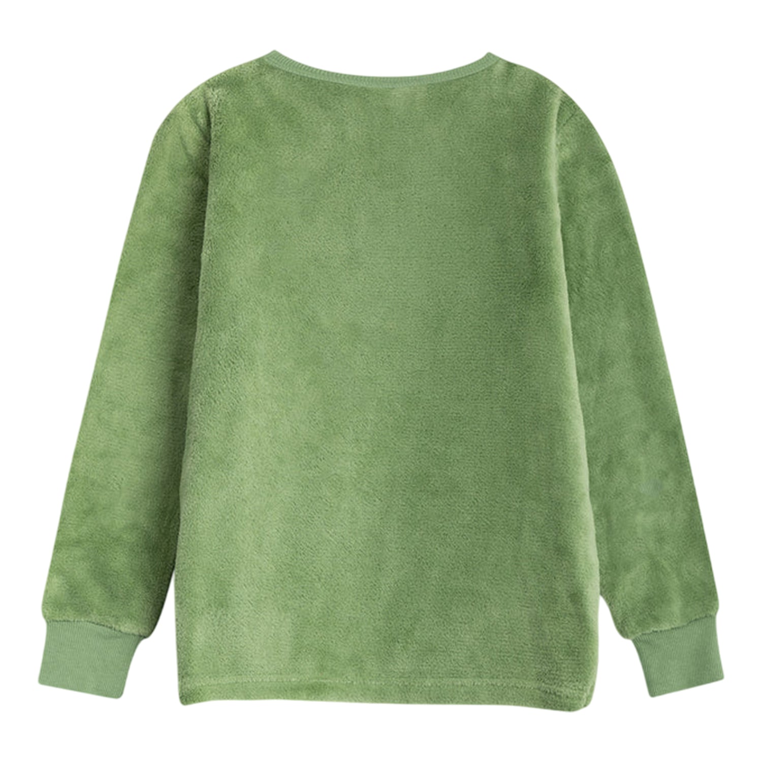 Green-Grey - Back - Minecraft Boys Creeper Long-Sleeved Long Pyjama Set