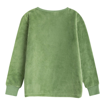 Green-Grey - Back - Minecraft Boys Creeper Long-Sleeved Long Pyjama Set