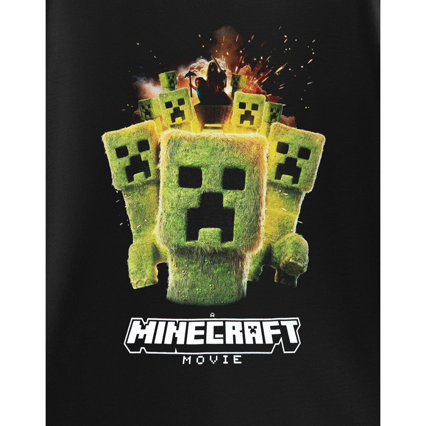 Black Solid - Close up - Minecraft Boys Creeper Photograph T-Shirt