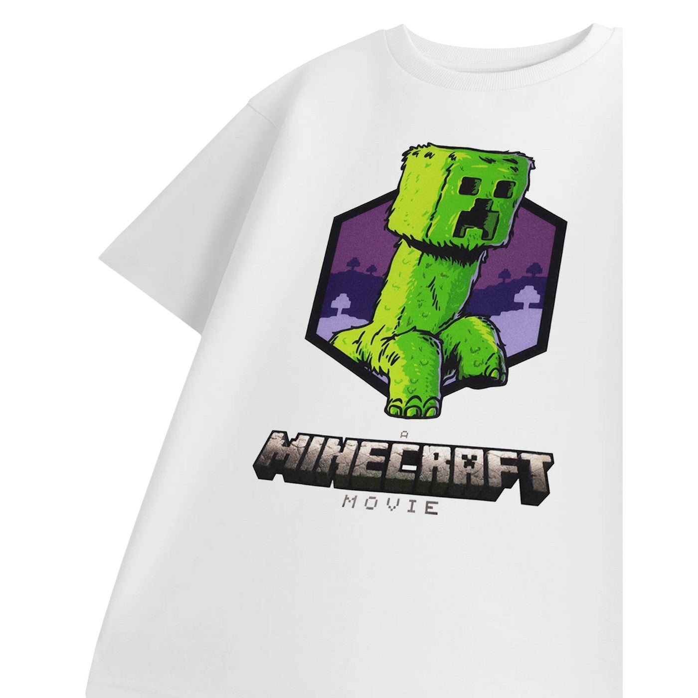 White - Pack Shot - Minecraft Boys Creeper T-Shirt