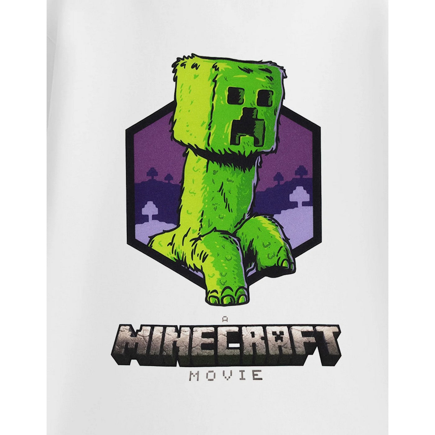 White - Close up - Minecraft Boys Creeper T-Shirt