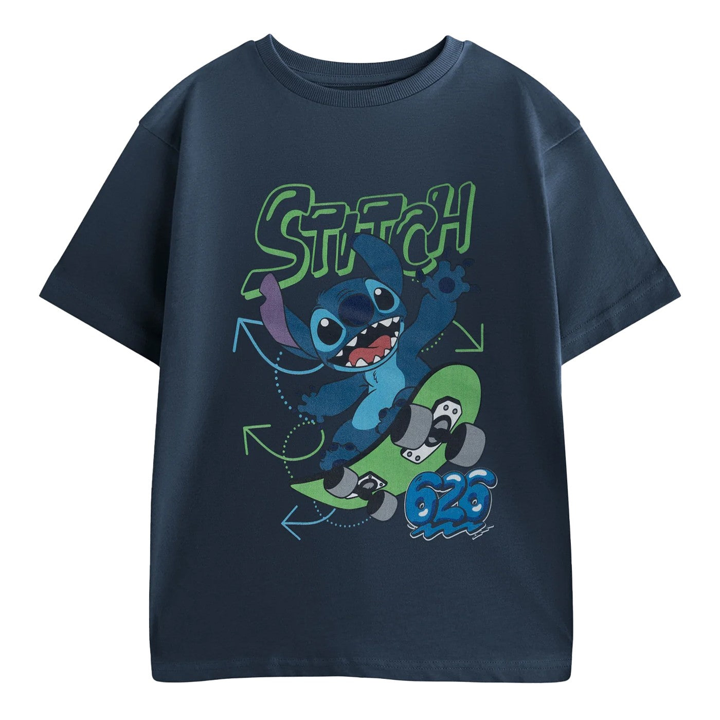 Blue - Front - Lilo & Stitch Boys Skateboard T-Shirt