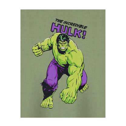 Khaki Green - Side - The Incredible Hulk Boys Short-Sleeved T-Shirt