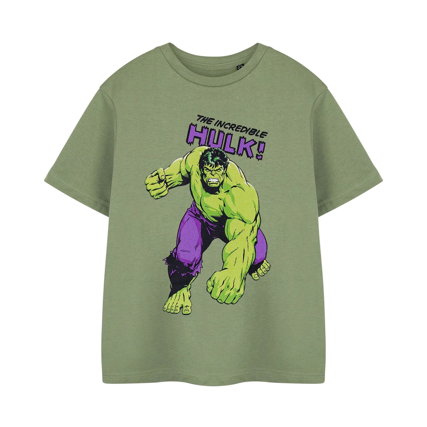 Khaki Green - Front - The Incredible Hulk Boys Short-Sleeved T-Shirt