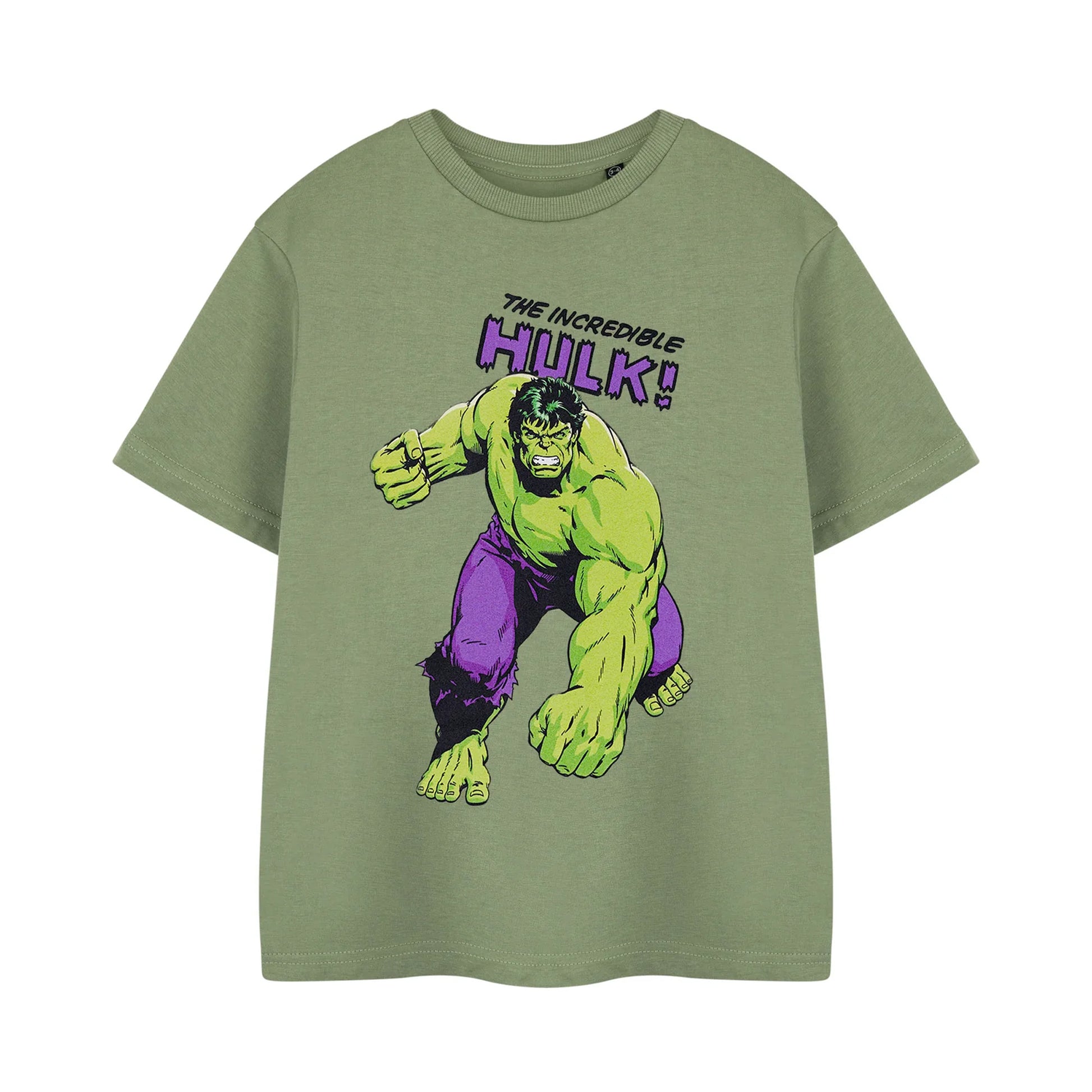Khaki Green - Front - The Incredible Hulk Boys Short-Sleeved T-Shirt