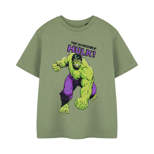 Khaki Green - Front - The Incredible Hulk Boys Short-Sleeved T-Shirt