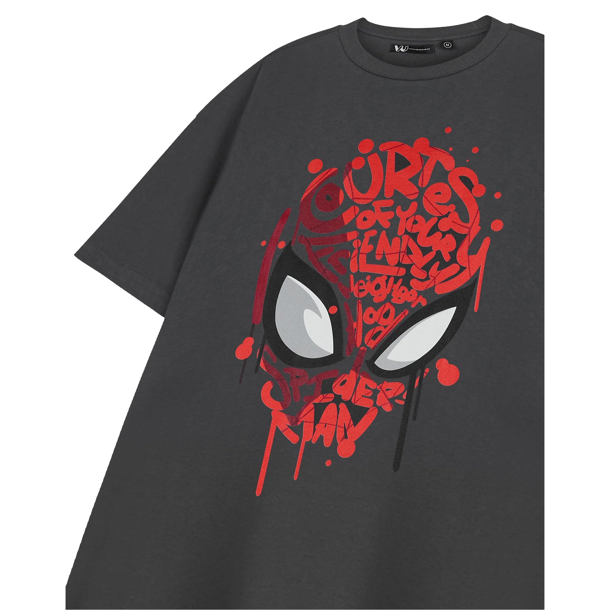 Grey - Side - Spider-Man Mens Friendly Neighbourhood Short-Sleeved T-Shirt