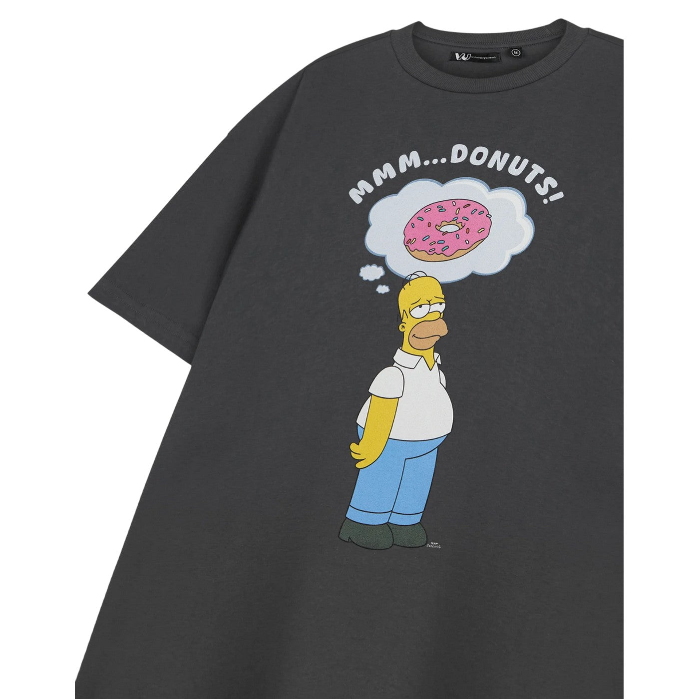 Grey - Pack Shot - The Simpsons Mens Donut Short-Sleeved T-Shirt
