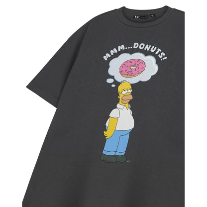 Grey - Pack Shot - The Simpsons Mens Donut Short-Sleeved T-Shirt