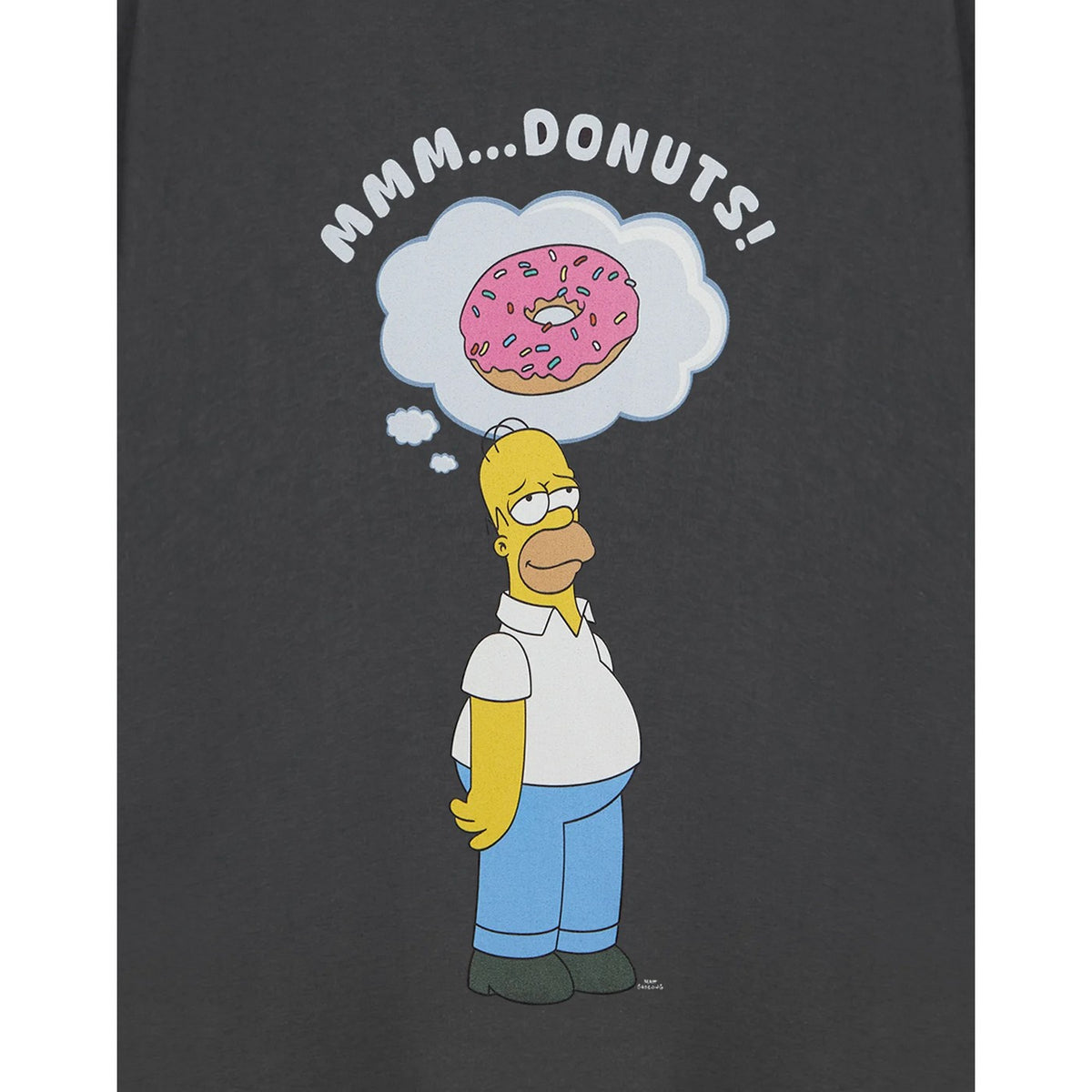 Grey - Close up - The Simpsons Mens Donut Short-Sleeved T-Shirt