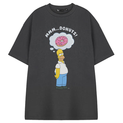 Grey - Front - The Simpsons Mens Donut Short-Sleeved T-Shirt